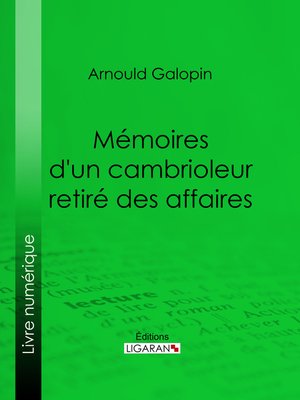 cover image of Mémoires d'un cambrioleur retiré des affaires